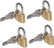 WRITWAA 4pcs Mini Rustproof Copper Locks for Suitcase Luggage Straps Drawer Travel Safe