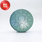 11Notes Steel Tongue Drum 10" Chakra Percussion Hand Drum with Mallets & Bag