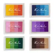 4Colours Fingerprint Stamp Set with Plastic Case Washable Color DIY Ink Pad