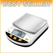 High-Sensitivity 5000g Lab Scale - 0.01g Precision with Tare & Counting Features