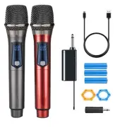 Wireless Microphone,Rechargeable Wireless Dual Microphone,Dual Handheld Dynam...
