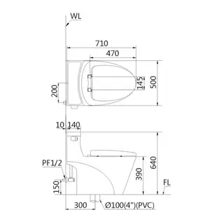 【CAESAR凱撒衛浴】奈米抗汙抗菌省水單體馬桶-C1353免運費(管距30CM)