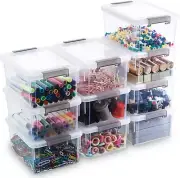 Citylife 1.3 QT 10 Pack Small Storage Bins Plastic Storage Container Stackable B