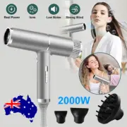 Hair Dryer Lightweight Blue Ray Lonic Hair Care Dryer High Speed +Nozzle No-Burn