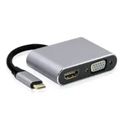 2 in 1 USB Type-C Thunderbolt 3 to 4K HDMI VGA Adapter