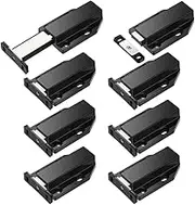 8 Pack Touch Latch Push Release Magnets Touch Latch Heavy Duty Push to Open Cabinet Hardware Black