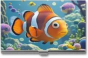 [RKJVB] Business Card Holder Cartoon Clown Fish Slim Business Card Case Professional Name Card Holders Purse Name Card Organizer Minimalist Pocket Card Cases for Men Women, Cartoon Clown Fish, 3.7 x 2.2