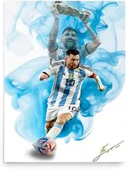 ArtInk Lionel Messi Soccer Poster Wall Art Canvas Print Home Decor Unframed: 16x24inch(40x60cm)