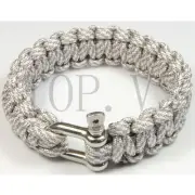 550 Paracord Parachute Cord Military Survival Bracelet Camping Metal shackle #4