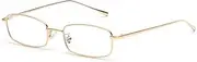 [kachawoo] Rectangle Eyeglasses Optical Men Metal Small Frame Glasses Frame Women Unisex (gold with clear), Gold With Clear