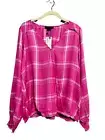 Sanctuary Women's Sz L Pink Plaid Rayon Top Blouse (a Sustainable Co.)