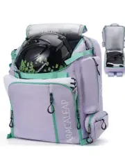 Ski Boots Bag Backpack 61L, Fully Padded Ski Snowboard Gear Bag Travel Backpack