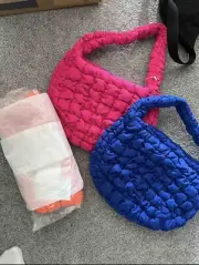COS Quilted Mini Bag Bright ORANGE Bubble Shoulder Purse