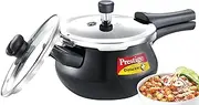 [Prestige] 20360 Deluxe Duo Plus Induction Base Hard Anodised Pressure Cooker Handi Glass Lid, 3.3 Litre, Black
