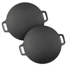 SOGA 2X Cast Iron Induction Crepes Pan Baking Cookie Pancake Pizza Bakeware LUZ-