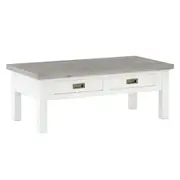 Ashton Rectangle Indoor Timber Coffee Table in Brushed with Wooden Top - Indoor Coffee Tables