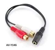 6" Stereo Splitter 3.5mm Jack to 2-RCA Jacks Audio Adapter, CablesOnline AV-Y14G