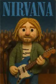 Kurt Cobain Puppet 24x36 Poster concert nirvana grunge rock art dave grohl music