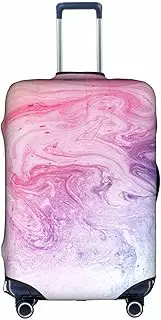 [Pvinnk] Colorful Marble Pastel Pink Blue Purple Print Protective Luggage Cover Elastic Washable Suitcase Protector Travel Gear Protector, White, X-Large
