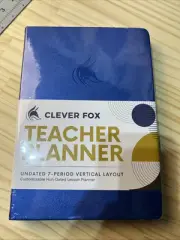 Clever Fox Teacher Planner Blue 7 Period Vertical Layout Planner (Nondated)- New