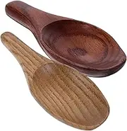 SOLUSTRE 2Pcs Wooden Spoons Mini Condiment Spoons with Short Handle for Tea Leaf Scoop and Seasoning Natural Smooth Surface Decorative and Practical Kitchen Utensils