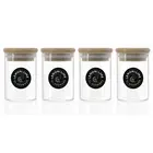 4x Lemon & Lime 90ml Camden CLR Airtight Glass Jar Food Storage Container w/ Lid