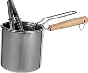 CRILSTYLEO Cooking Pot Deep Fryer 1 Set Stainless Steel Fry Pan Set Frypans Oil Strainer Pot Deep Fryer Barbecue Buffet Accessory