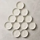 West Elm 12 Days of Christmas Ceramic Appetizer Plates White 6.5" Diam NIB