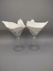 Set of Two Vintage Beefeater London Dry Gin Martini Glasses Footed Stemware 6”