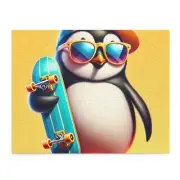 Puzzle (120, 252, 500-Piece) Sassy Penguin Skateboard Art Print