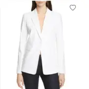NEW NORDSTROM SIGNATURE linen One-button Blazer In White Size S