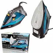 Adler AD5032 Steam Iron, Ceramic Iron, Vertical Iron, Dry Iron, Automatic Shut-Off, Anti-Limescale Filter, Leak Proof, 3000 W, 350 ml, Blue, 350 ml