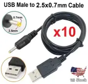 x10 50CM USB Male to 2.5*0.7mm DC 5V 3.3mm diameter Charging Cable Adapter Cord