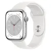 Apple Watch S8 GPS ; 45mm 銀色鋁金屬錶殼搭配銀色運動型錶帶 _ 台灣公司貨 + 贈