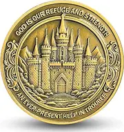 God Is Our Refuge and Strength Inspirational Christian Challenge Coin with Isaiah 41:10 Engraving Bible Verses Pocket Token