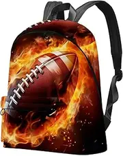 Travel Backpack,Small Backpack,Carry on Backpack,American Football and Fire,Backpack, P3co1lriyuxc, 17.3x13.7x5.5 in