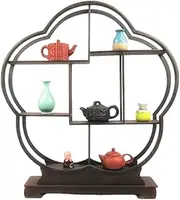 Chicken Wing Wood Antique Shelf Small Solid Wood Chinese Style Small Multi-Treasure Pavilion Purple Sand teapot Shelf Tea Set Shelf Exhibition,A
