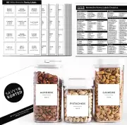 Minimalist Pantry Labels Food Containers - 180 Food Labels Organising Food Stora