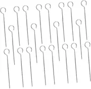 LOORGVEL 50Pcs Stainless Steel Barbecue Skewers Durable Barbecue Needles for Outdoor Family Grilling Practical Meat Kebab Sticks Safe Convenient BBQ Supplies