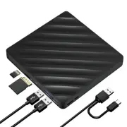5 in 1 External Bluray Drive, USB 3.0 Type-C Slim Optical External Bluray DVD...