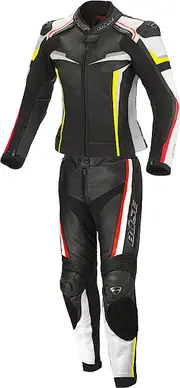 Büse Mille Two Piece Ladies Motorcycle Leather Suit, black-red-yellow, Size 40 for Women Black Red Yellow
