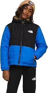 [THE NORTH FACE] Boy's Reversible Mount Chimbo Hooded Jacket, TNF Black Mountain/Traverse Print, Medium