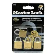 Master Lock 120Q 3/4" Tumbler Brass Padlock 4 Padlocks Same Keys Ships Quickly