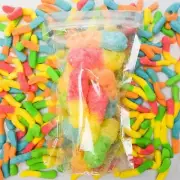 Freeze dried Sour Gummy Worms 50g e Pouch Lollies Candy #922