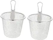 2pcs Stainless Steel Noodle Strainer Asian Colander Strainer Spoons for Pasta Noodles