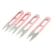 4pcs Trimming Tailor Sewing Craft Yarn Stitch Shear Spring Scissors Cutter Pink