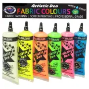 Glow In The Dark Textile Paint Uv Glow In The Dark Fabric Paint 6 x 50ml