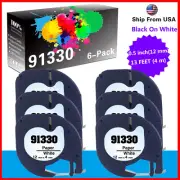 6PK 91330 Black on White LetraTag LT-100T 1733013 Handheld Label Maker