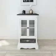 Cabinet 2 Doors 1 Drawer White Wood vidaXL