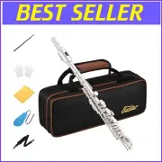 Elegant Beginner Piccolo Flute in C, Silver Plated with Hard Case & Accessories
